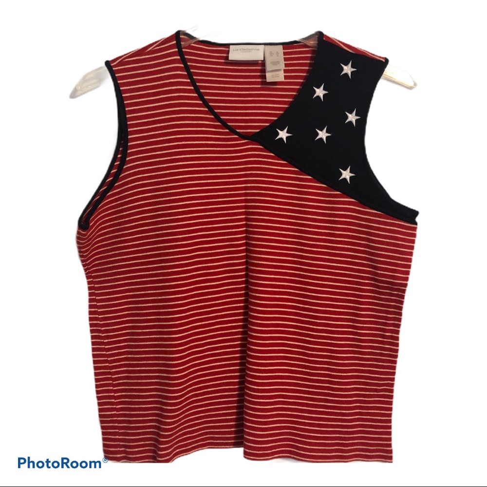 Liz Claiborne patriotic sleeveless top size XL